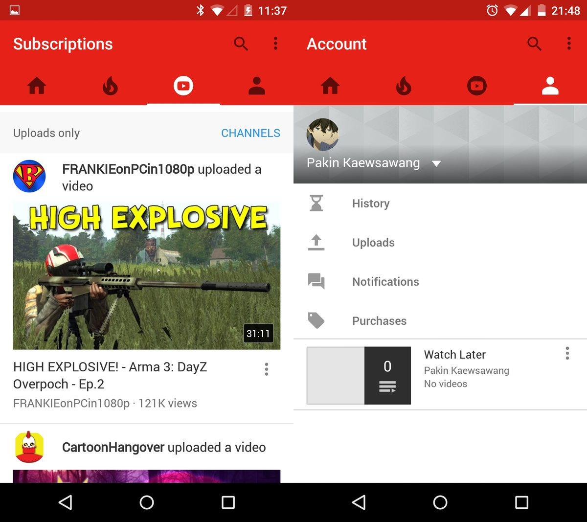 YouTube’un Android Uygulamasına Yeni Görünüm