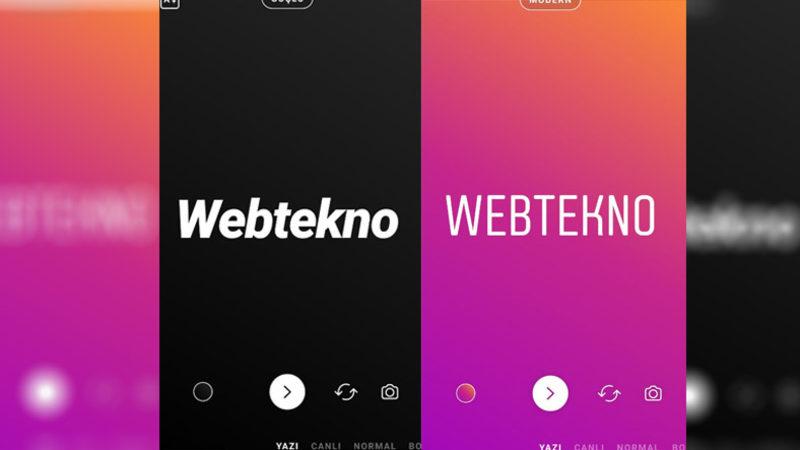 Instagram Hikayeler’e Yalnızca Yazıyla Paylaşım Yapma Özelliği Geldi