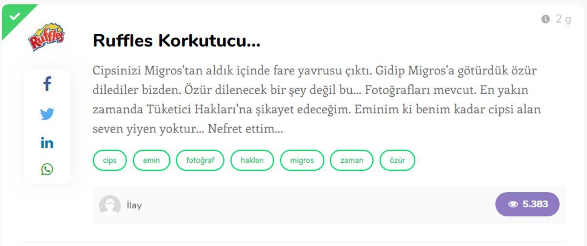 Sosyal Medyayı Sallayan, Ruffles Cipslerinden Fare ve Böcek Çıktığı İddiaları!