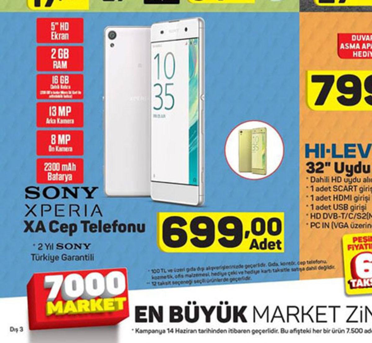 Bu Hafta A101’deki Sony Xperia XA Özellikleri