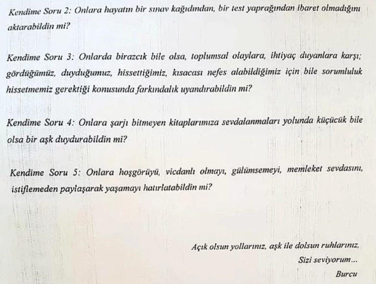 Sınavda Öğrencileri Yerine Kendine Soru Sorarak Son Bir Hayat Dersi Veren Öğretmen: Prof. Dr. Burcu Demirel