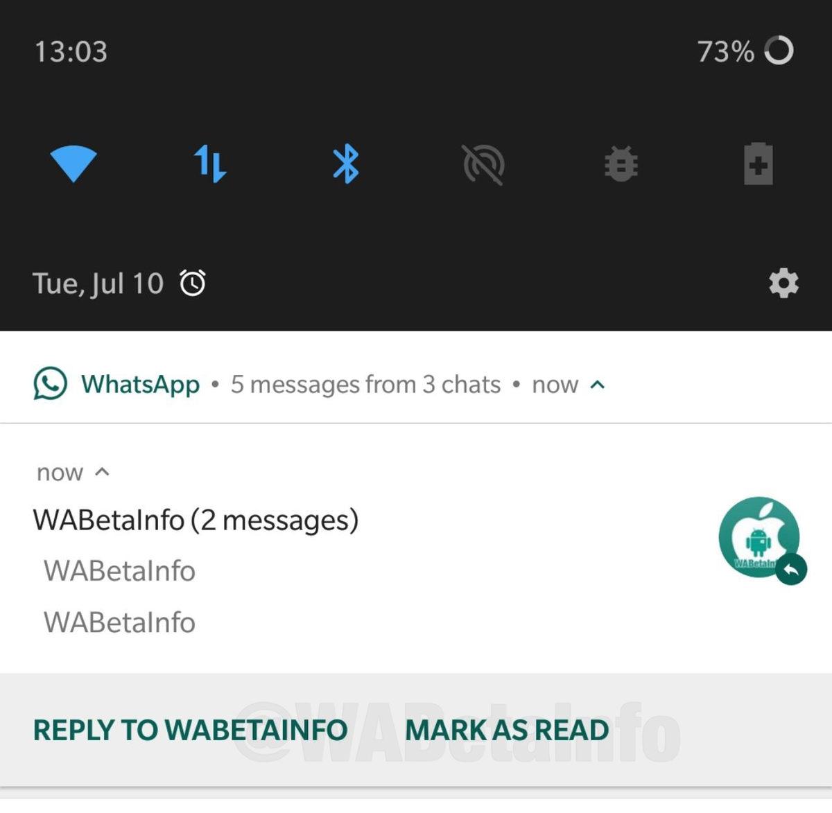 WhatsApp Bildirimleri İçin ’Okundu Olarak İşaretle’ Özelliği Geliyor