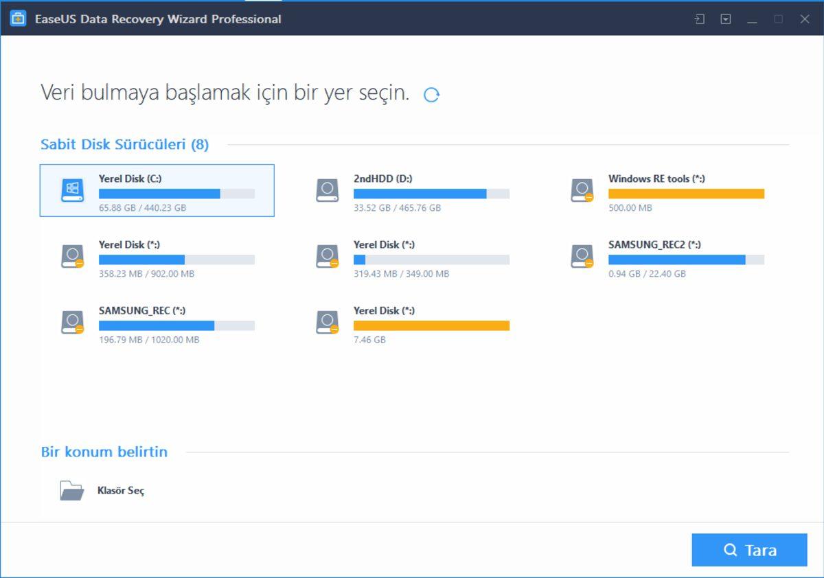 Silinen Dosyaları Şıp Diye Geri Getiren Kurtarma Programı: EaseUS Data Recovery Wizard