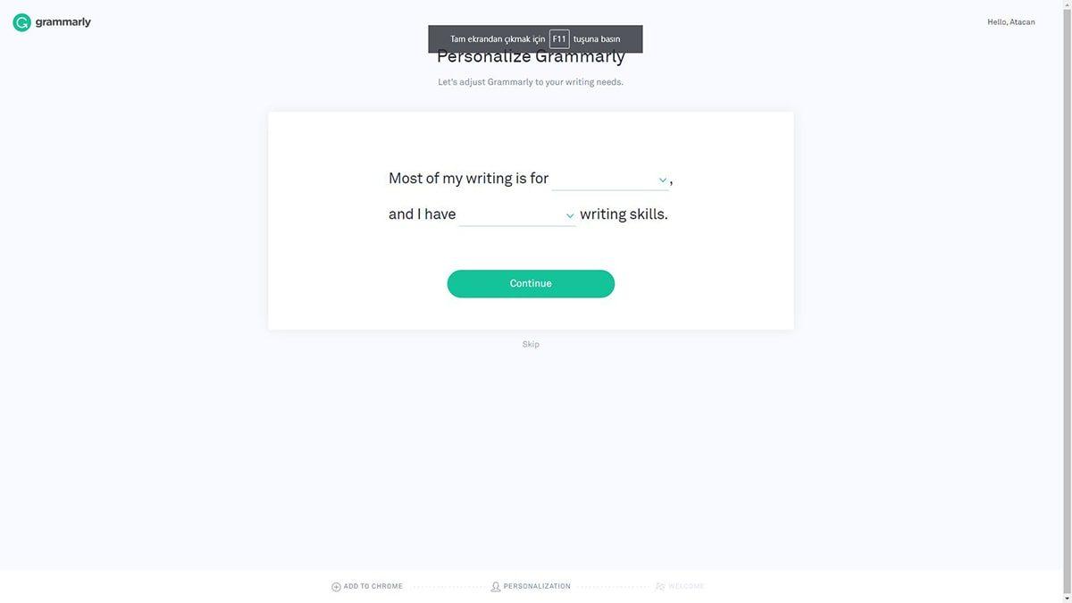 İngilizce Yazarken Hataları Düzelten Chrome Eklentisi: Grammarly