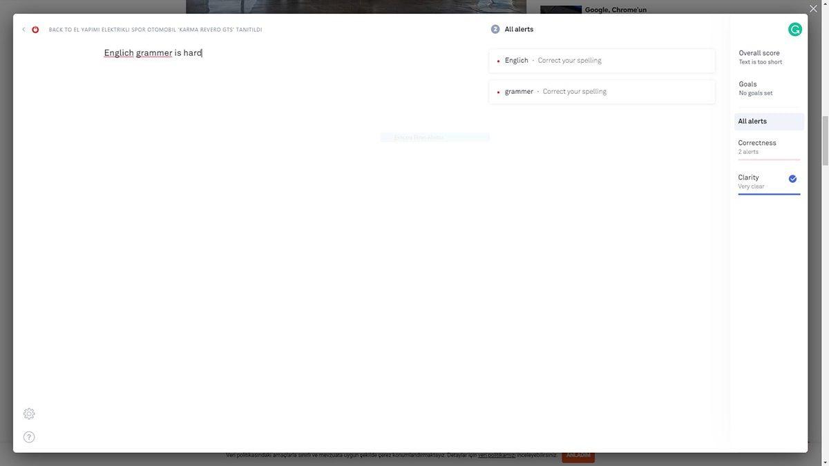 İngilizce Yazarken Hataları Düzelten Chrome Eklentisi: Grammarly