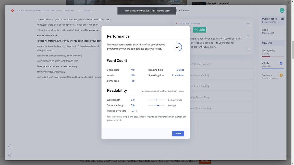İngilizce Yazarken Hataları Düzelten Chrome Eklentisi: Grammarly