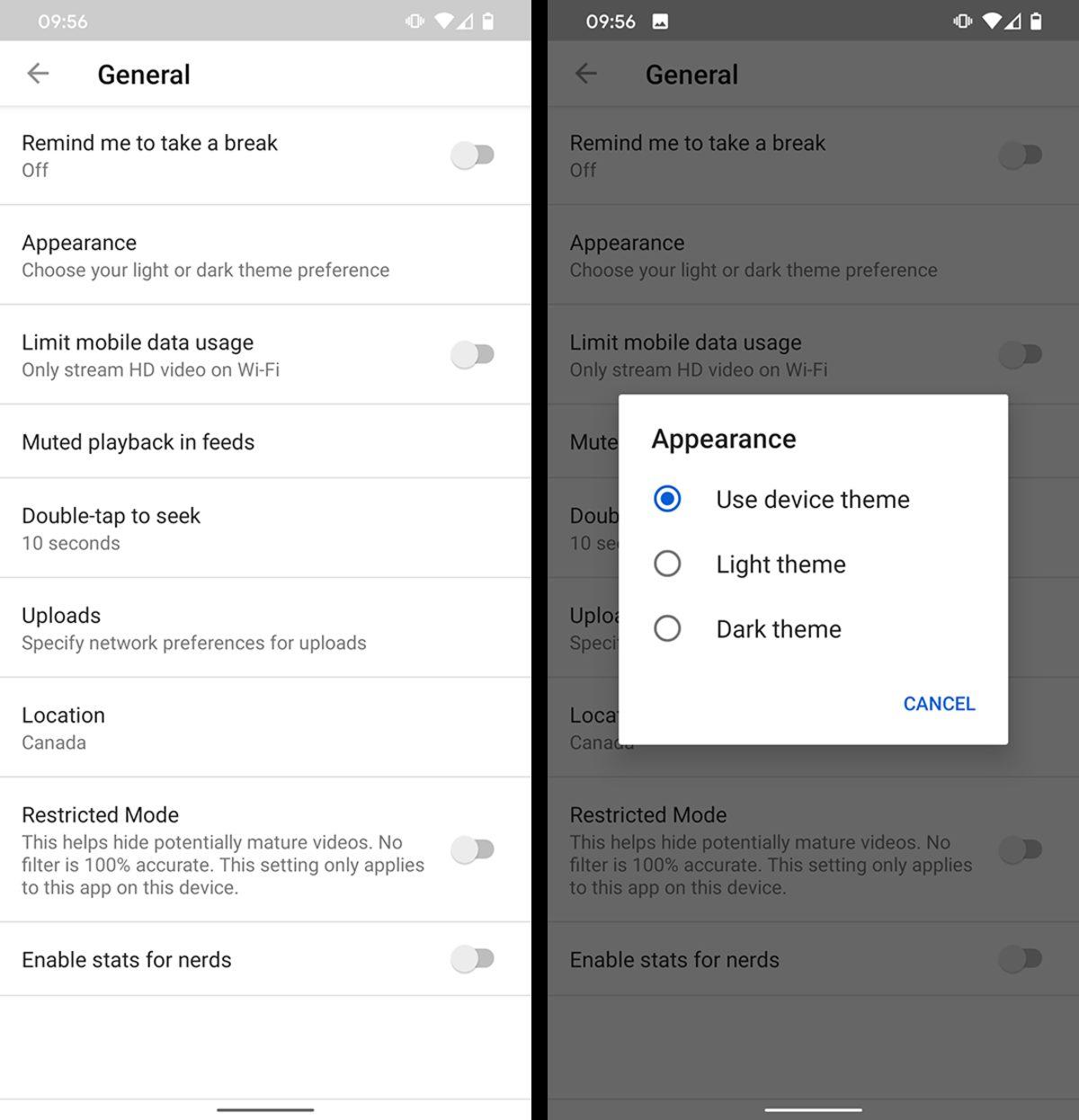 YouTube, Android 10’da Karanlık Mod Özelliğine Kavuştu