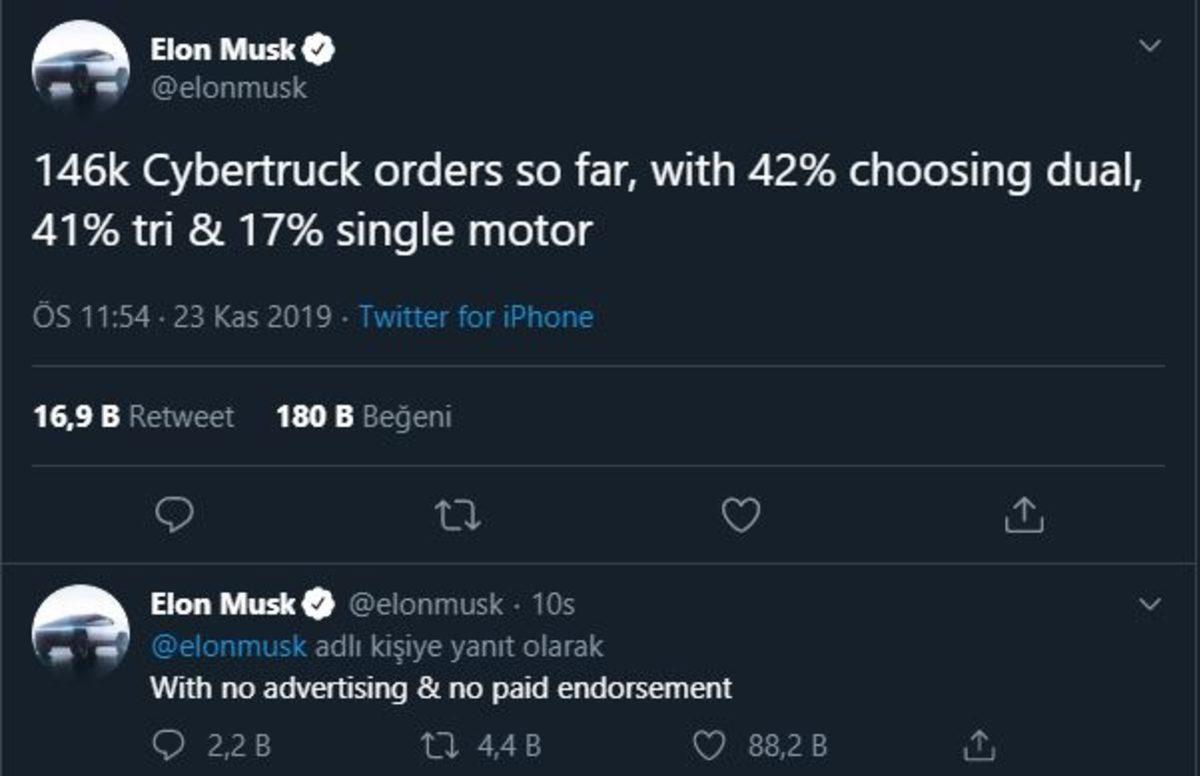 Elon Musk, Tesla Cybertruck’ın Satış Rakamlarını Açıkladı