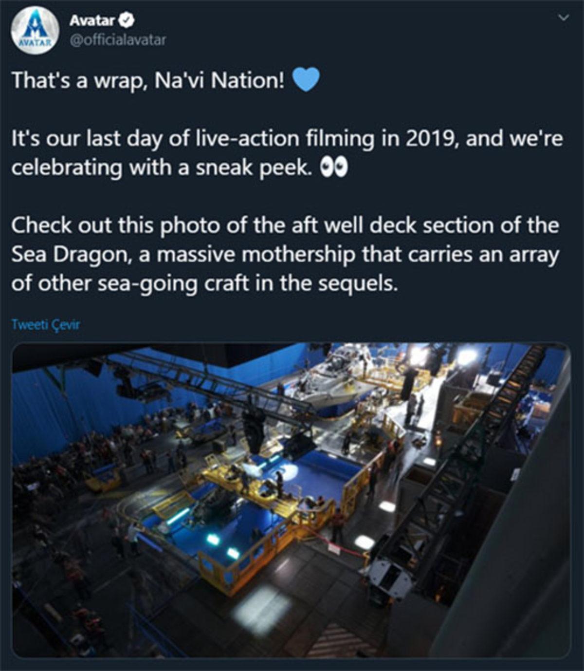 Avatar 2’nin Son Çekim Gününde Setten Fotoğraf Paylaşıldı