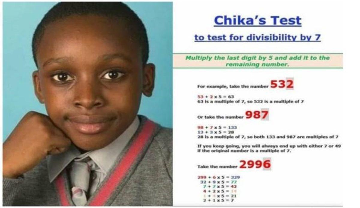 7 İle Bölünebilirlik Formülü Bulan 12 Yaşındaki Bir Çocuk Ödül Kazandı