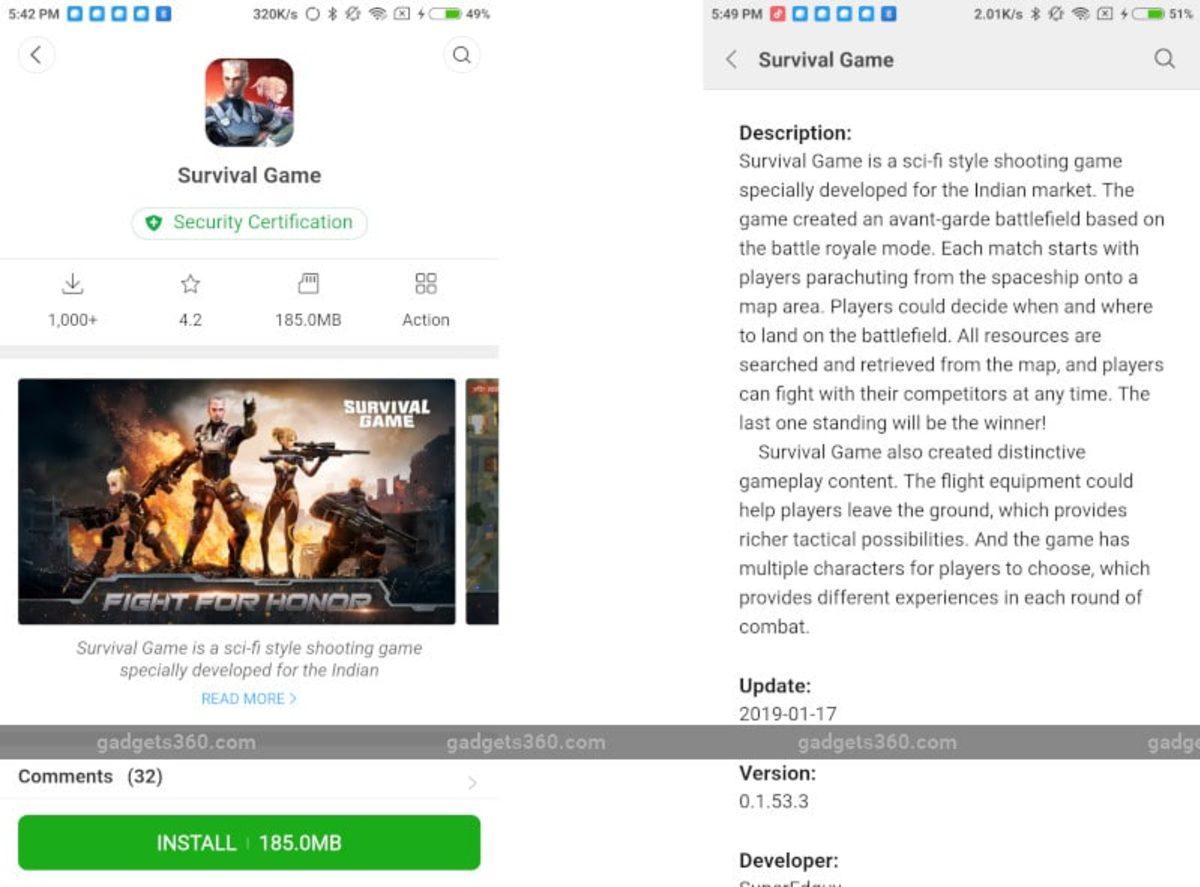Xiaomi’nin Kendi Battle Royale Oyunu ’Survival Game’ Çıktı