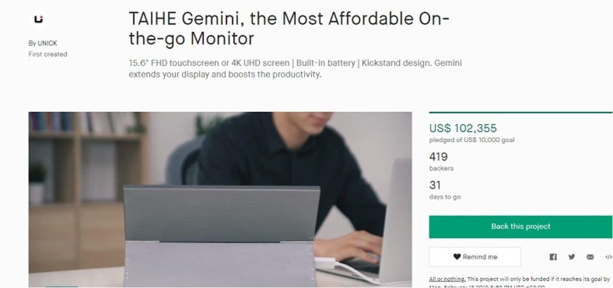 15 inçlik Taşınabilir Monitörler Kickstarter’da Hedeflenenden 10 Kat Daha Fazla Bağış Topladı