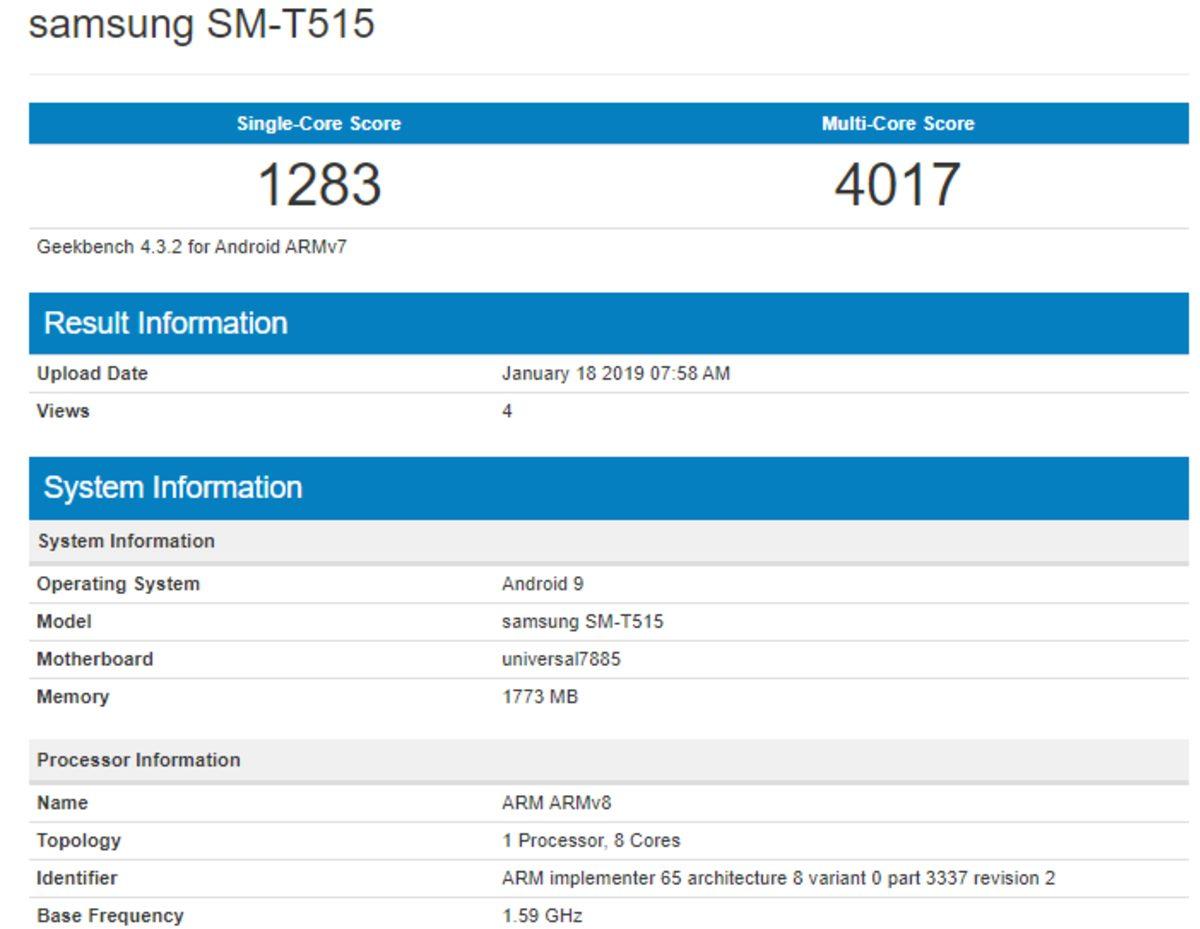 2019 Yılına Sağlam Gelen Samsung’un Yeni Tableti Geekbench Testinde Yakalandı