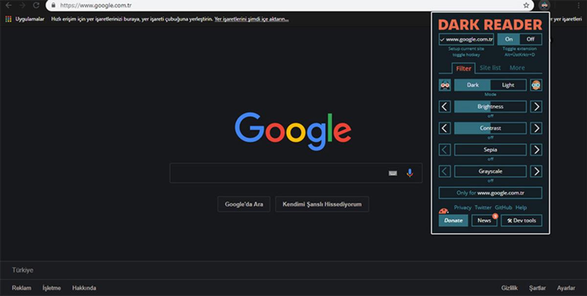 Tüm Web Sitelerini Karanlık Modda Kullanmanızı Sağlayan Eklenti: Dark Reader