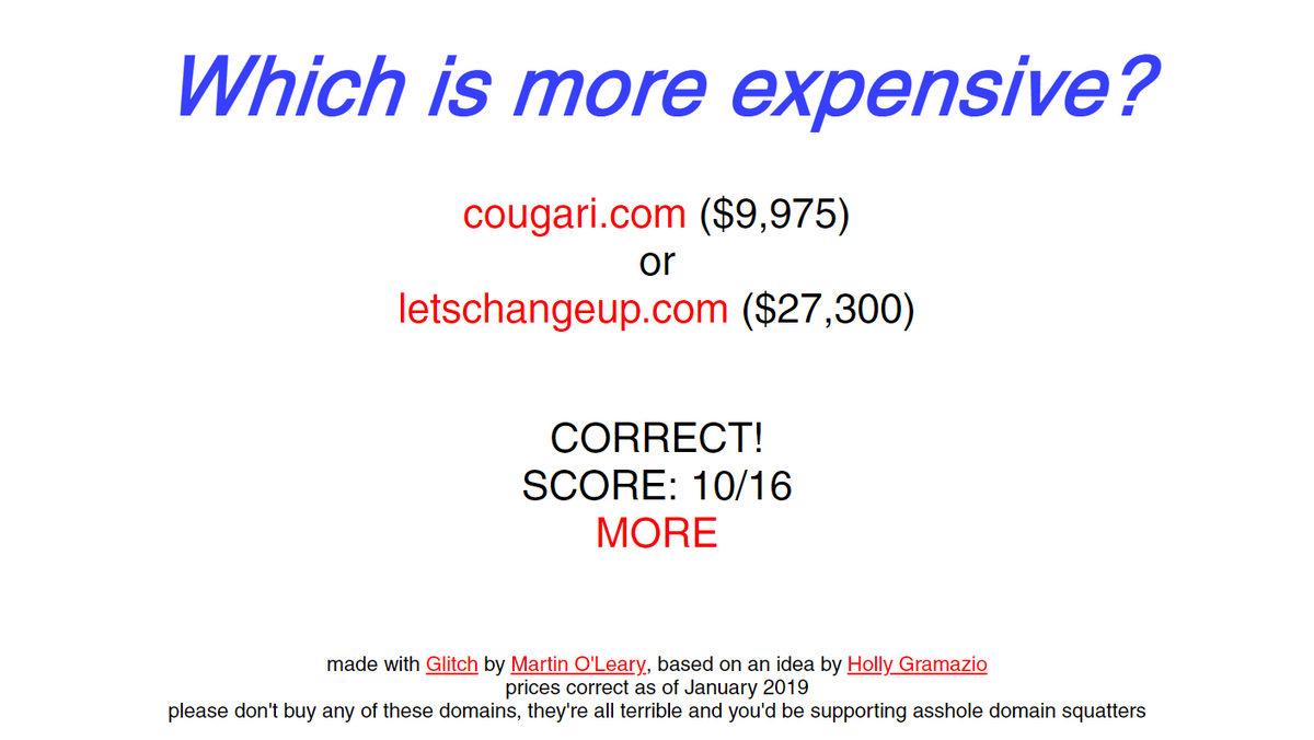 Saçma Domain’lerin Fiyatlarını Tahmin Etme Üzerine Kurulu Tarayıcı Oyunu