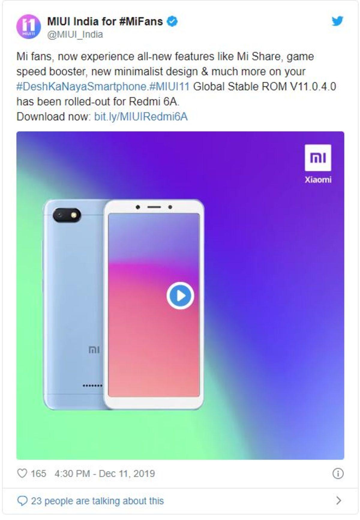 Xiaomi Redmi 6 ve 6A MIUI 11 Güncellemesini Aldı
