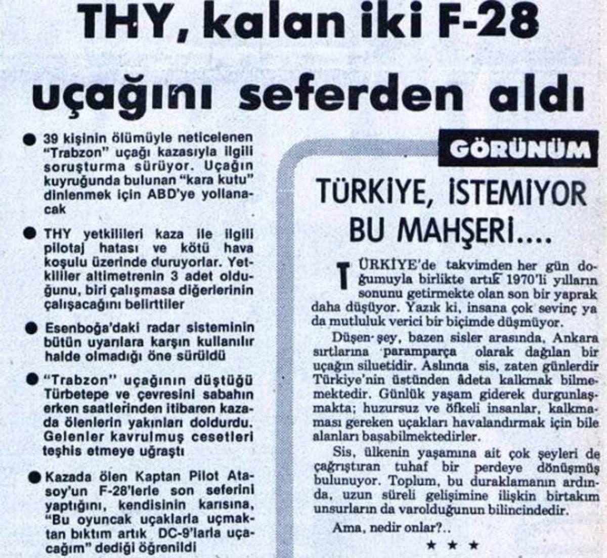 Marmara Denizi’ne Çakılıp 42 Kişiye Mezar Olan Türk Hava Yolları Uçağının Trajik Öyküsü
