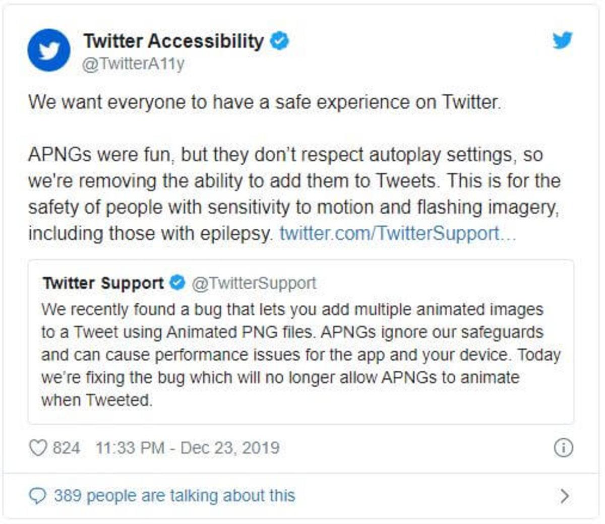 Twitter, Epilepsi Hastalarının Güvenliği İçin Hareketli PNG Özelliğini Kaldırdı