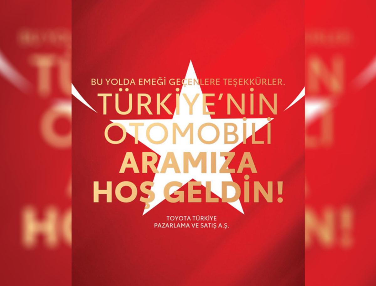 Toyota Türkiye’den Yerli Otomobile ’Hoş Geldin’ Mesajı