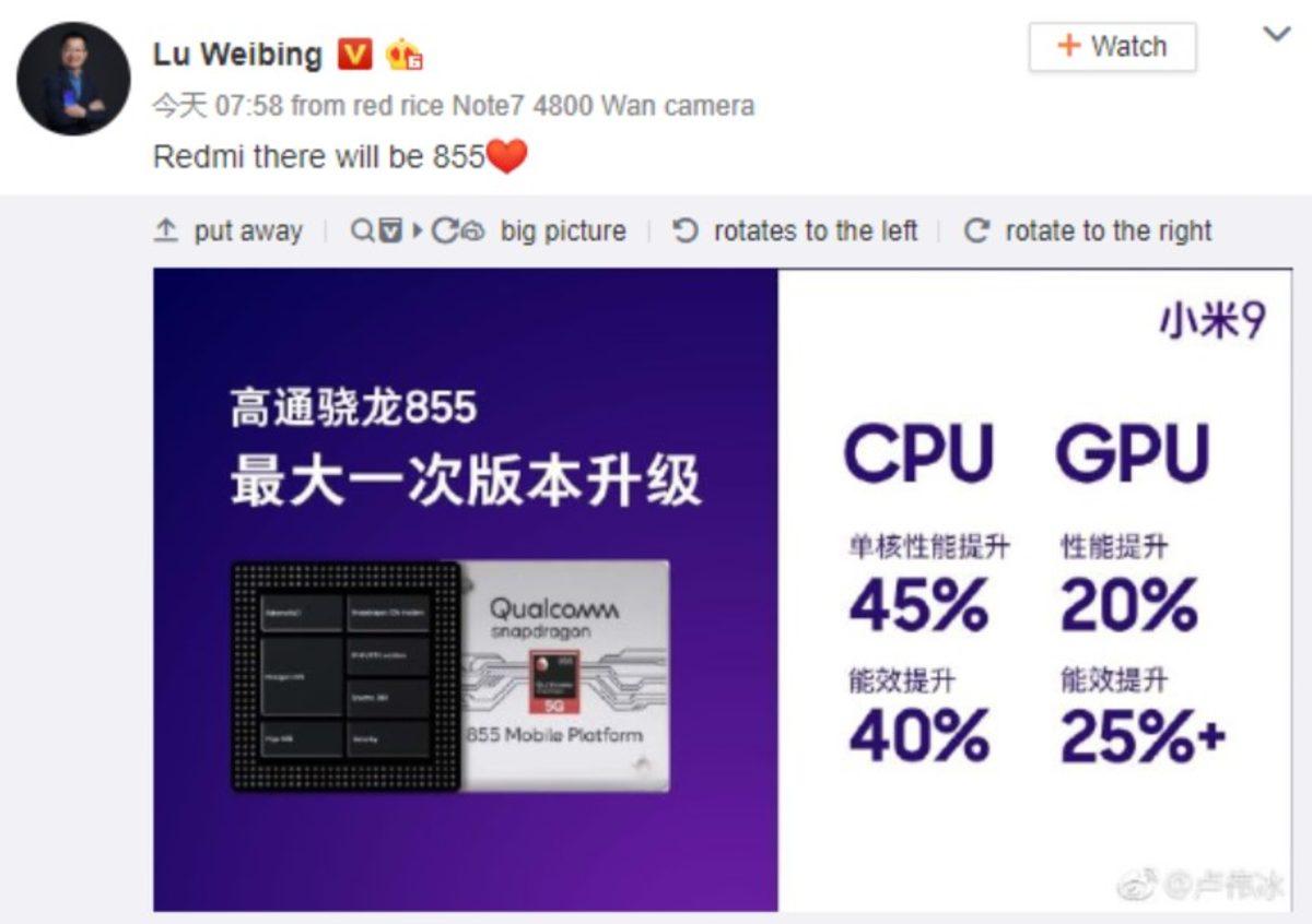 Snapdragon 855’li Bir Redmi Akıllı Telefonun Geleceği Doğrulandı