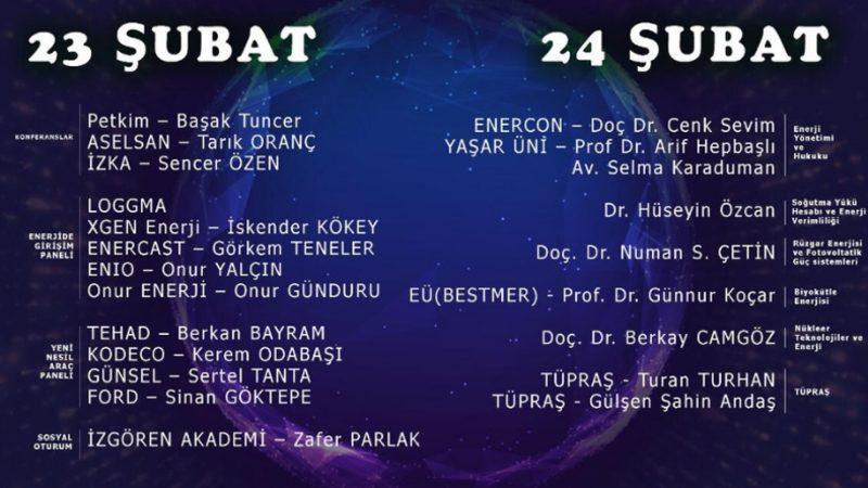 İzmir Enerji Zirvesi’19, 23-24 Şubat’ta Ege Üniversitesi’nde