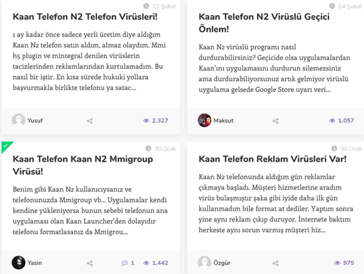 Kaan N2 Kullanıcılarından İsyan: Telefon Durduk Yere Reklam Gösteriyor