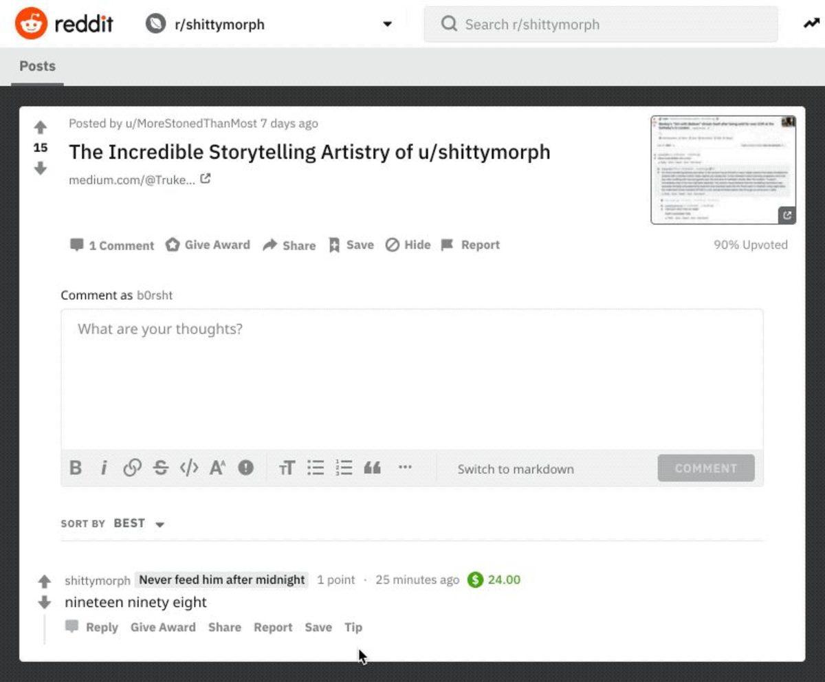 Reddit, Gerçek Parayla Bahşiş Sistemini Test Ediyor
