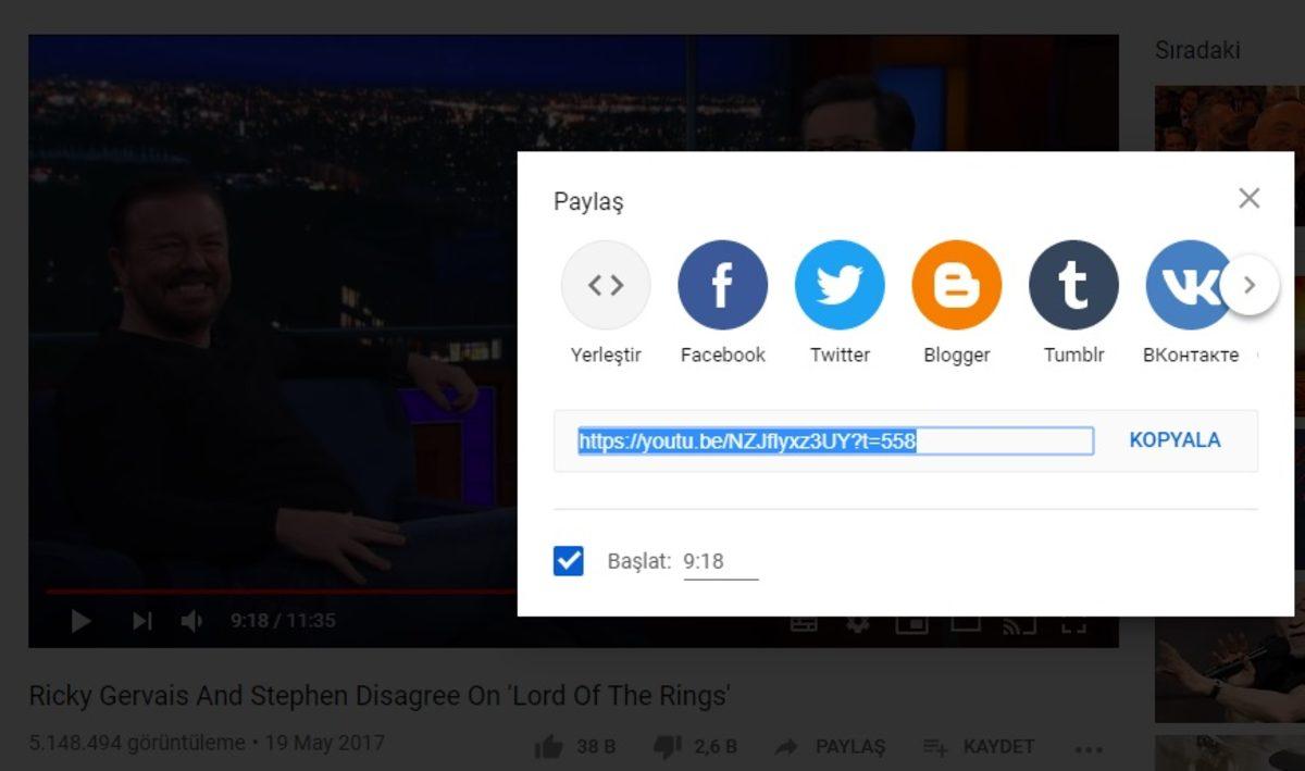 YouTube Videolarını İstediğiniz Dakikadan Paylaşmanızı Sağlayan Özellik