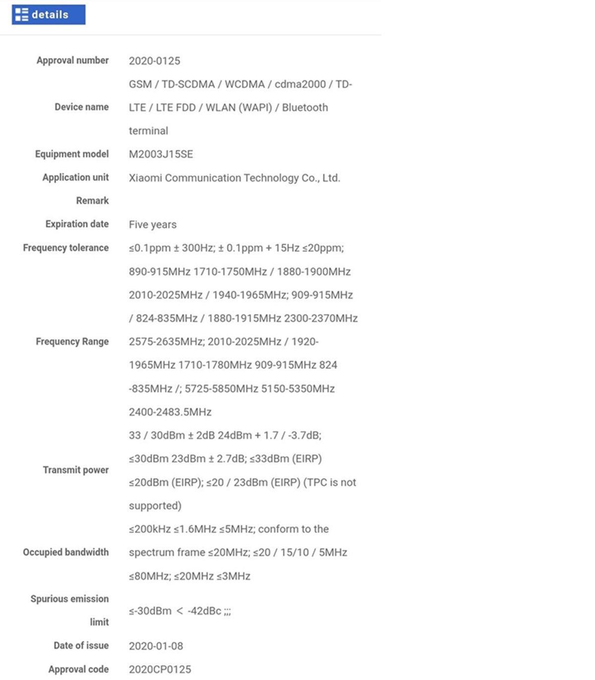 'Redmi Note 9 Pro' Olduğu İddia Edilen Xiaomi Sertifikası 2 Redmi Note 9 Pro’ya Ait Olduğu İddia Edilen Bir Sertifika Ortaya Çıktı