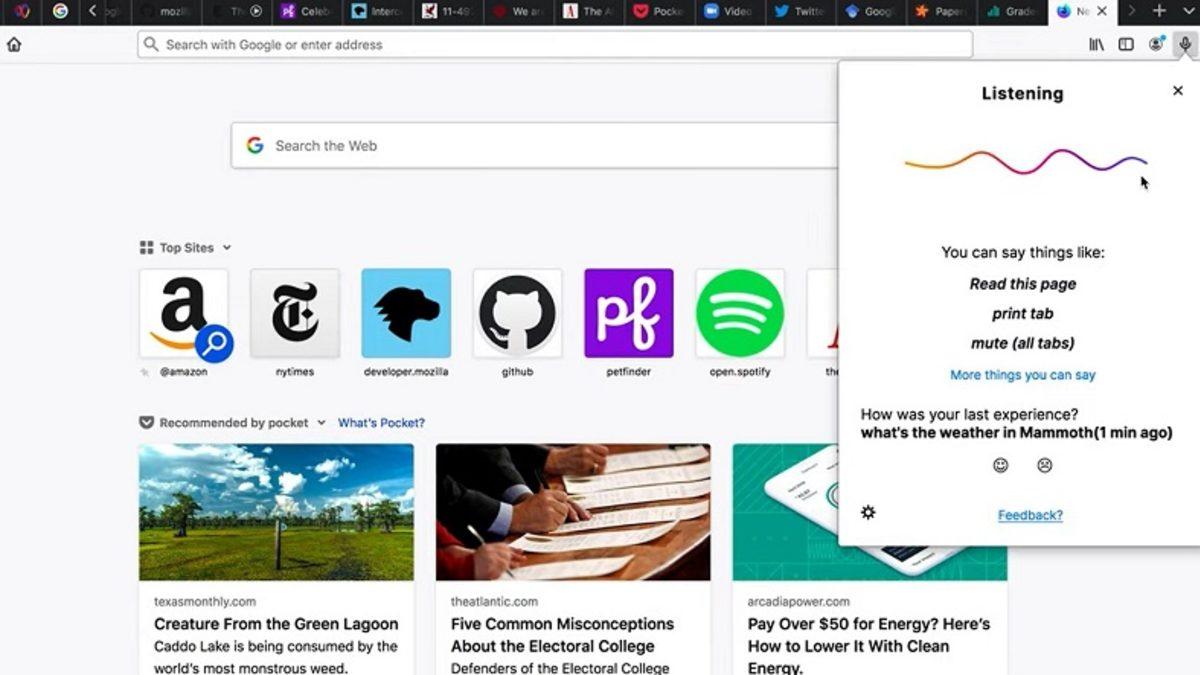 Firefox Masaüstü Sürümüne Sesli Asistan Desteği Getiren Eklenti