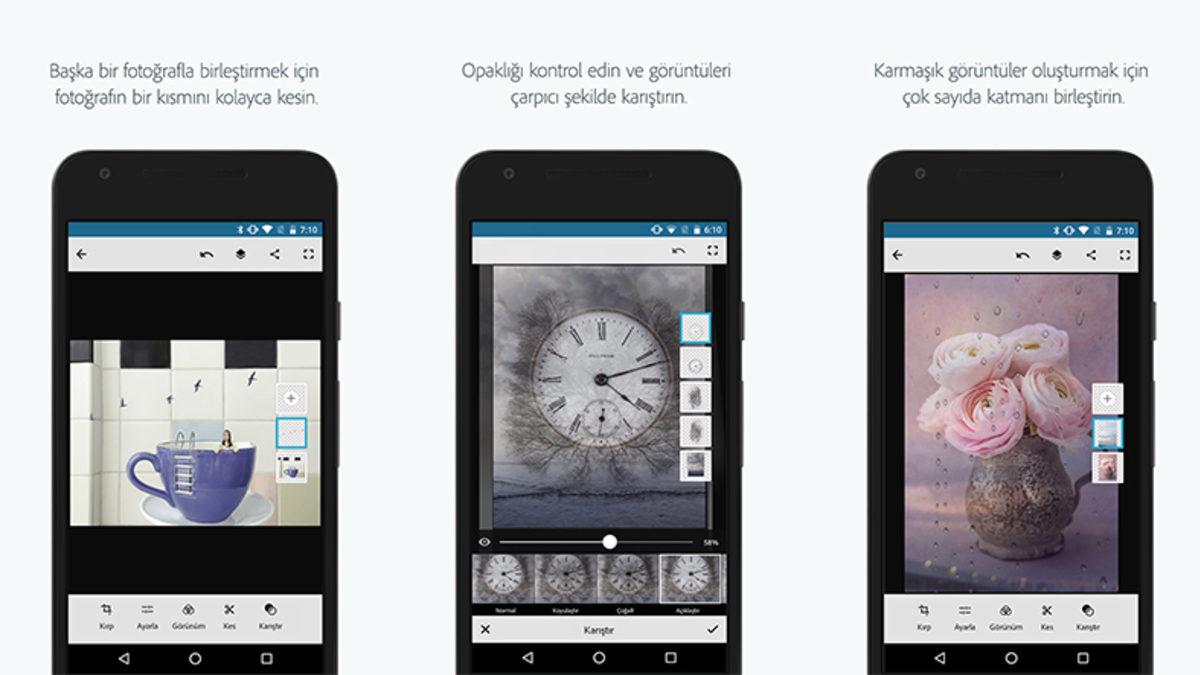 Bütün Ücretsiz Adobe Photoshop Uygulamaları (Android - iOS)