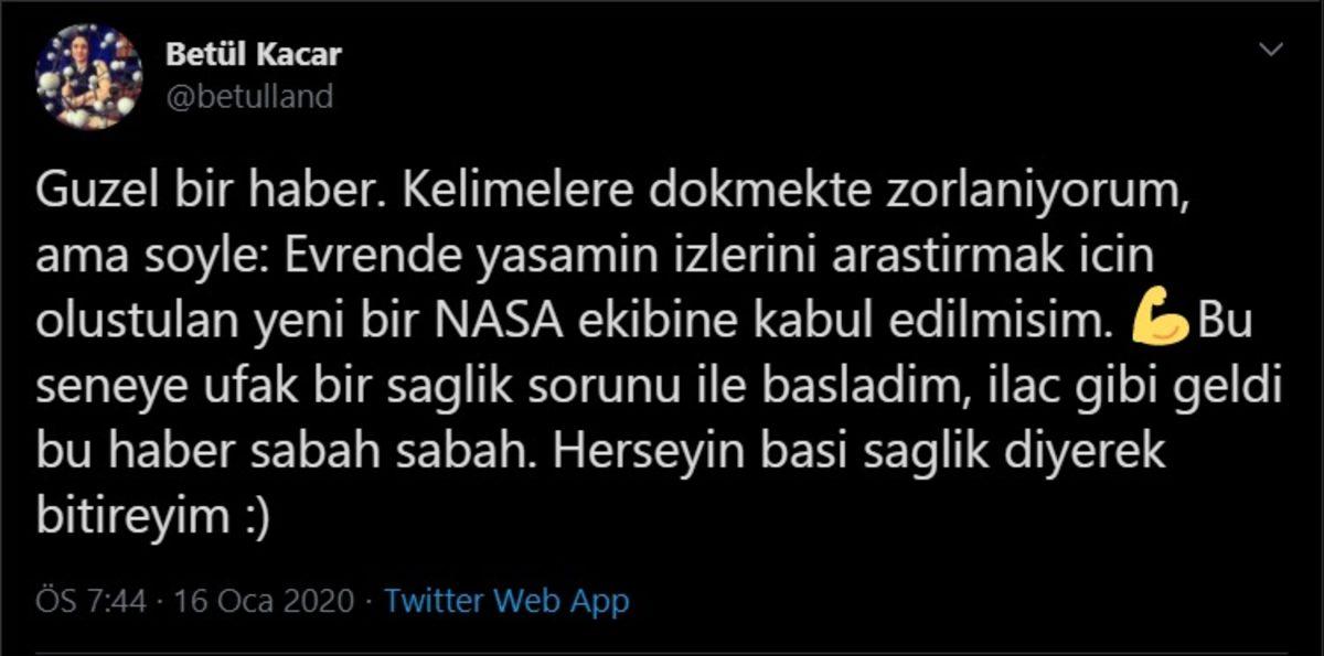 Türk Bilim İnsanı Betül Kaçar, NASA’nın Evrende Yaşamın İzlerini Arayacak Ekibe Seçildi