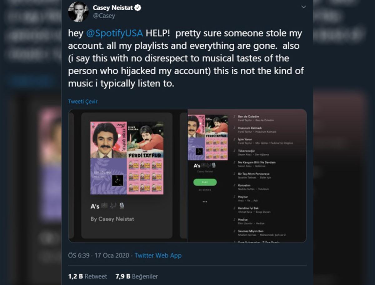 Dünyaca Ünlü YouTuber’ın Spotify Hesabı, Ferdi Tayfur Sevdalısı Tarafından Ele Geçirildi