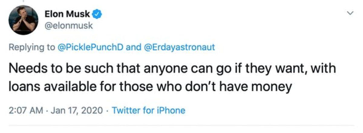 Elon Musk, Mars Yolcuları İçin Bir Kredi Sistemi Fikri Ortaya Attı