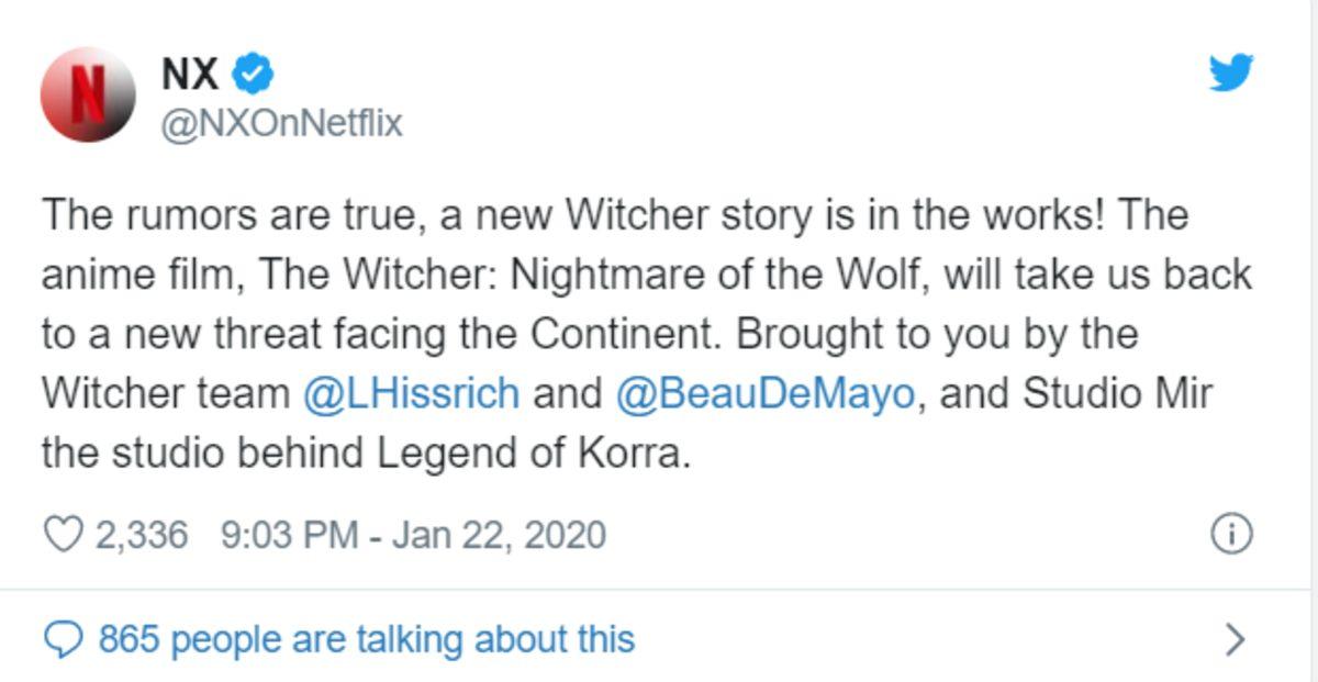 Netflix, Sevilen Dizi The Witcher’ın Animesini Duyurdu