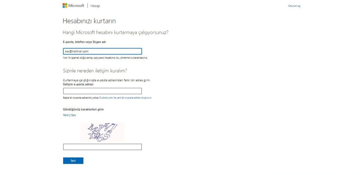 Unutulan Hotmail Hesabına Nasıl Ulaşılır?