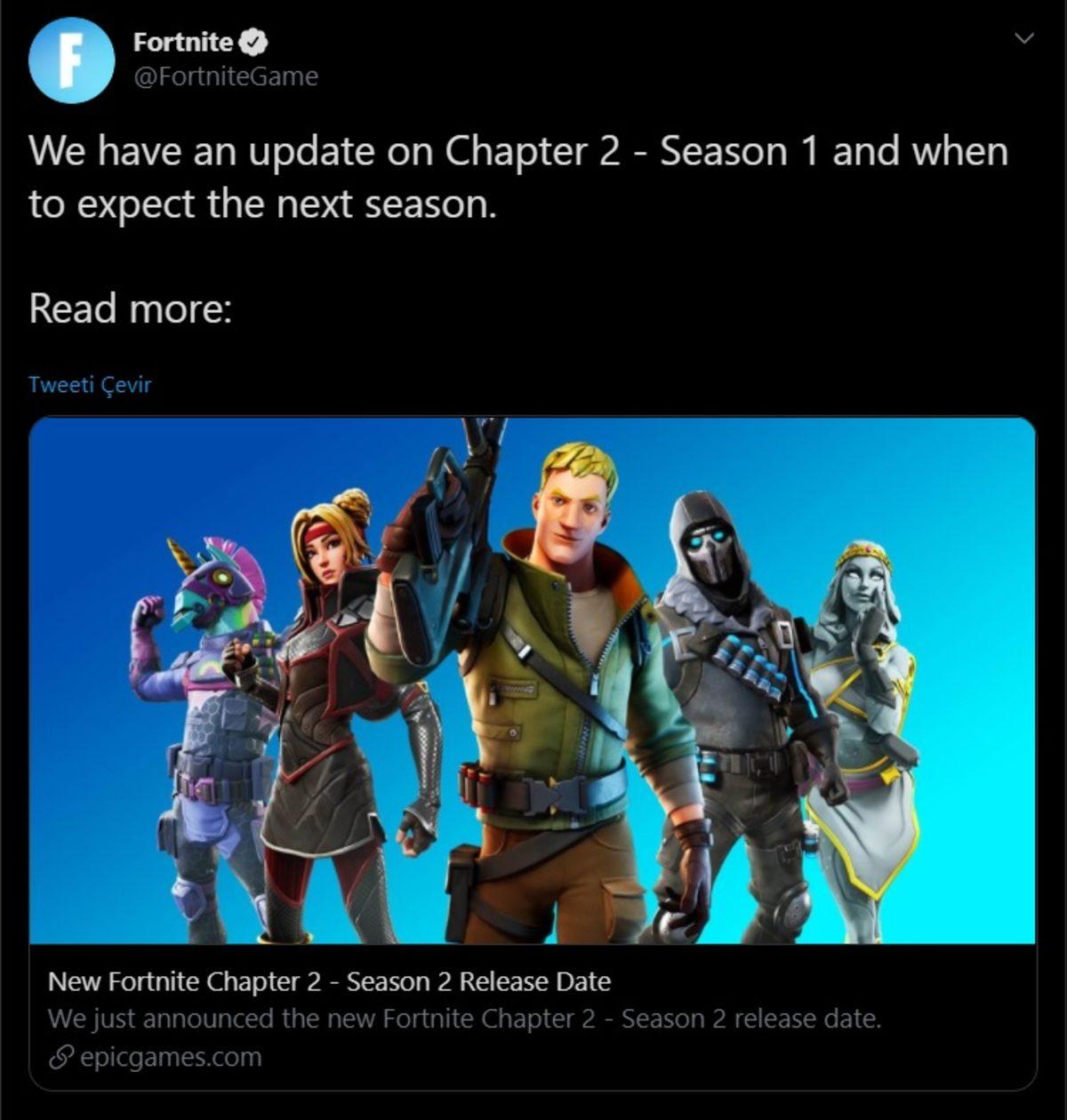 Fortnite 2. Bölüm: 2. Sezon Başlangıç Tarihi Belli Oldu