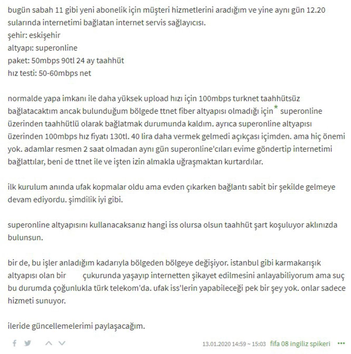 Millenicom İnternet Kullanıcılarından Gelen Yorumlar