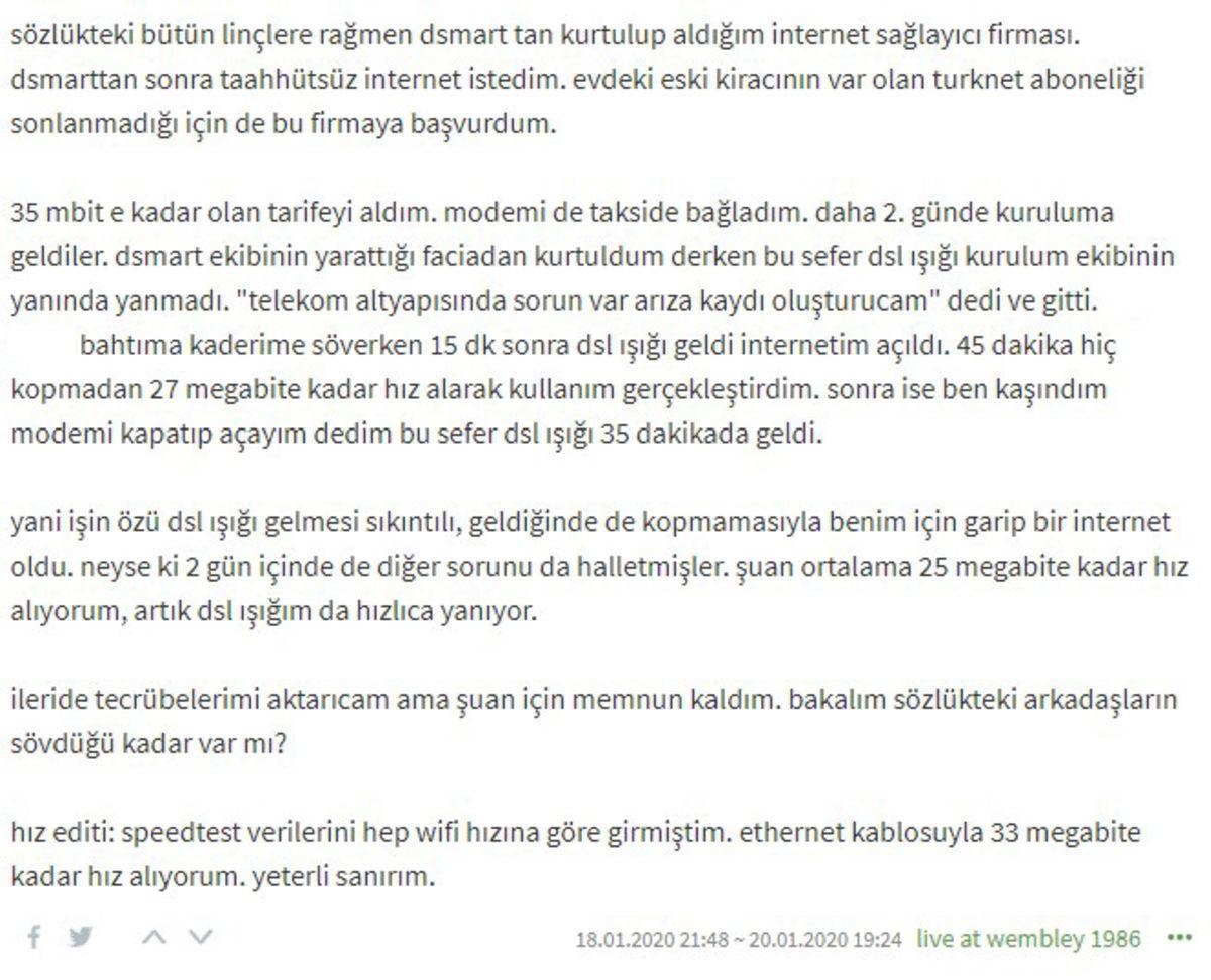 Millenicom İnternet Kullanıcılarından Gelen Yorumlar