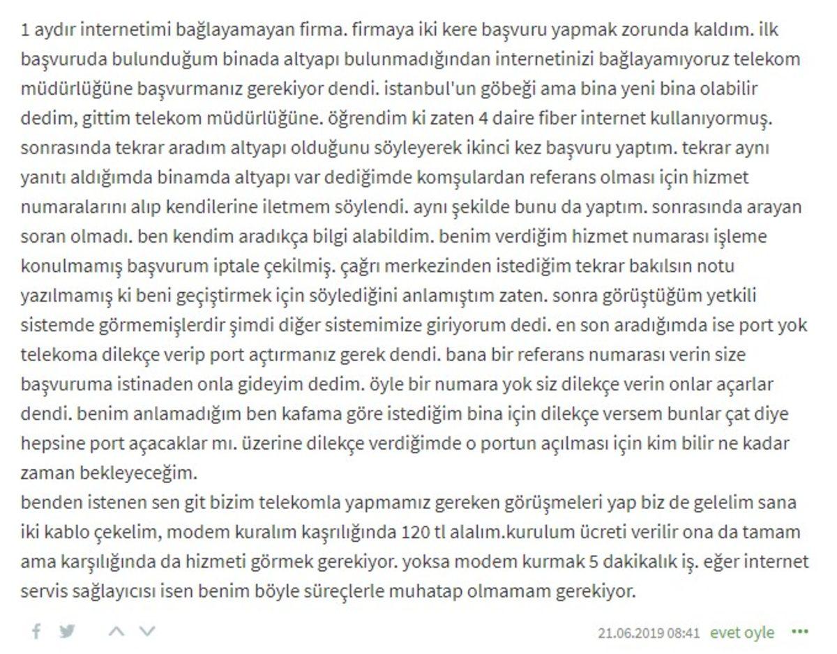 Millenicom İnternet Kullanıcılarından Gelen Yorumlar
