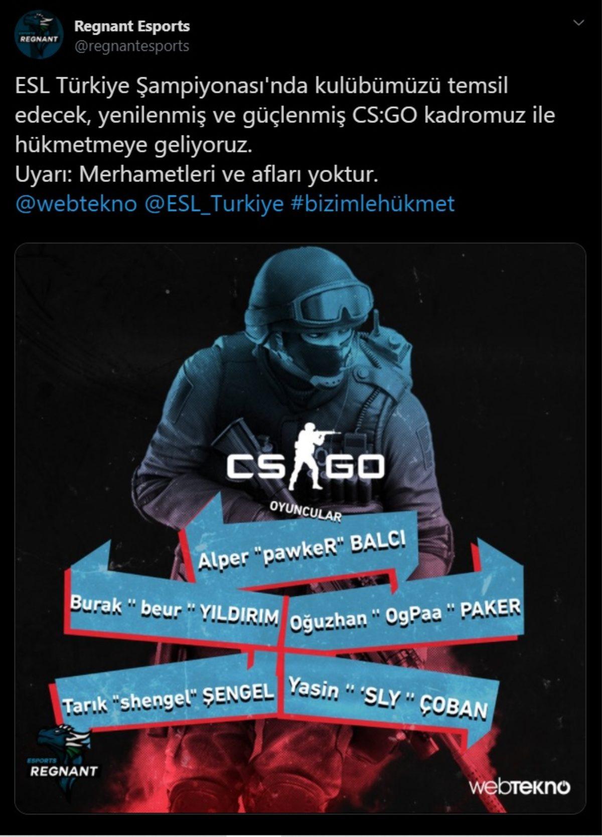 Regnant Esports’un Yeni CS:GO Kadrosu Belli Oldu