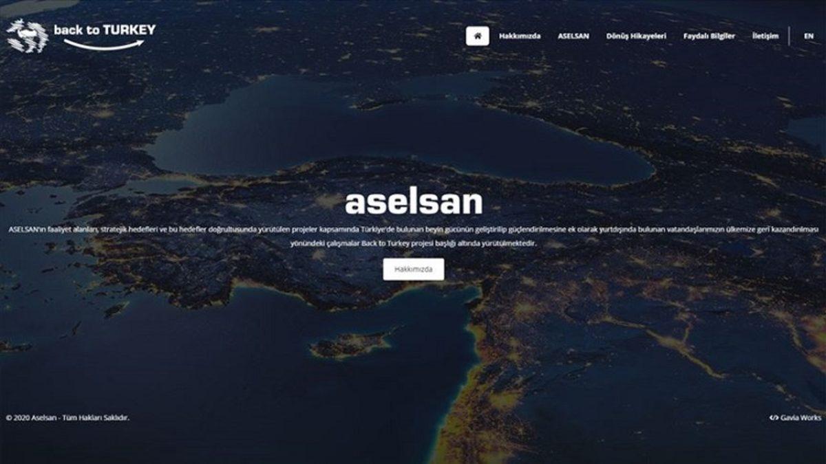 ASELSAN, ’Back to Turkey’ Projesi İçin İnternet Sitesi Açtı