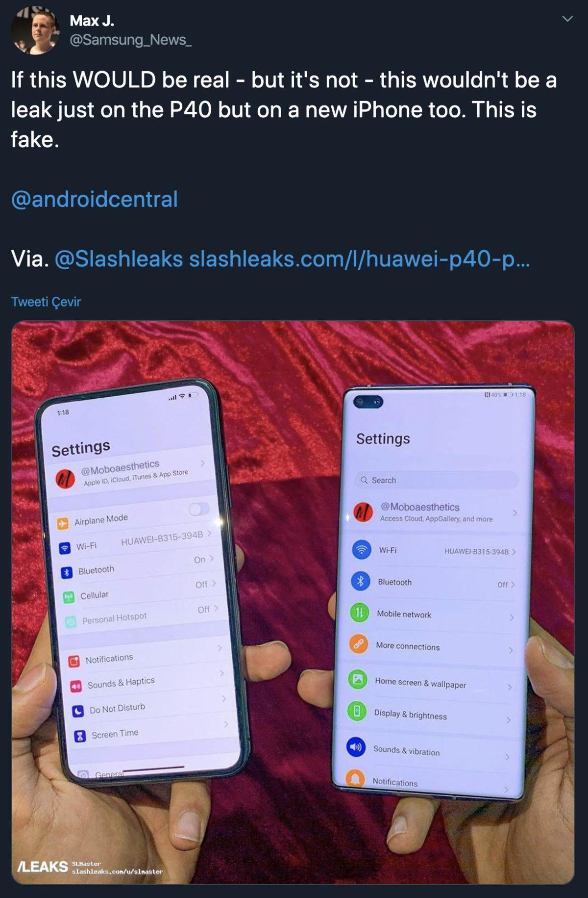 Huawei P40’ın Çift Ön Kameralı ve Şelale Ekranlı Tasarımı Ortaya Çıktı