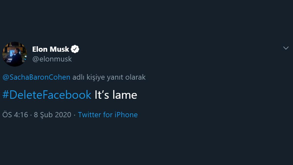 Elon Musk, Takipçilerine ’Facebook’u Silin’ Dedi