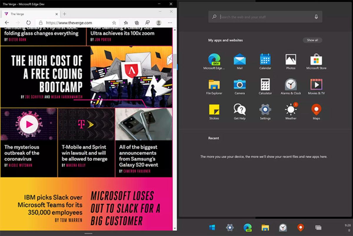 Çift Ekranlı Cihazlarda Kullanılacak Windows 10X’in Emülatörü Yayınlandı