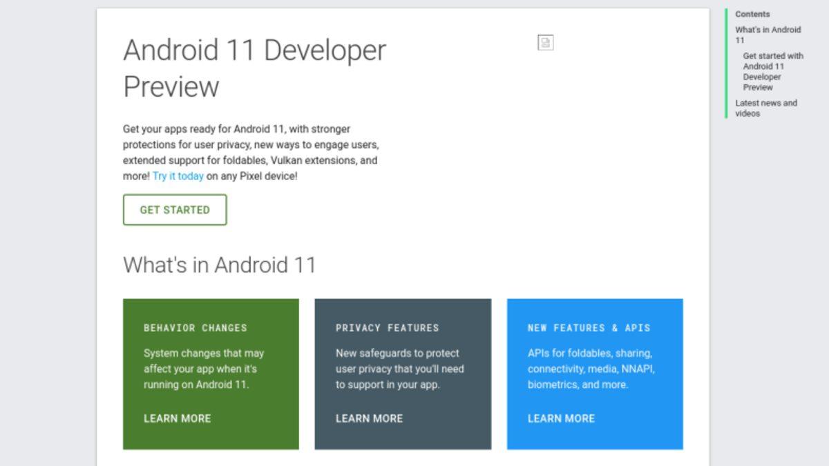 Google, Android 11’in Geliştirici Sayfasını Yanlışlıkla Yayınladı