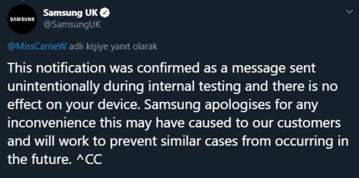 Samsung, Kullanıcılara Gönderilen ’1’ Bildiriminin Sebebini Açıkladı