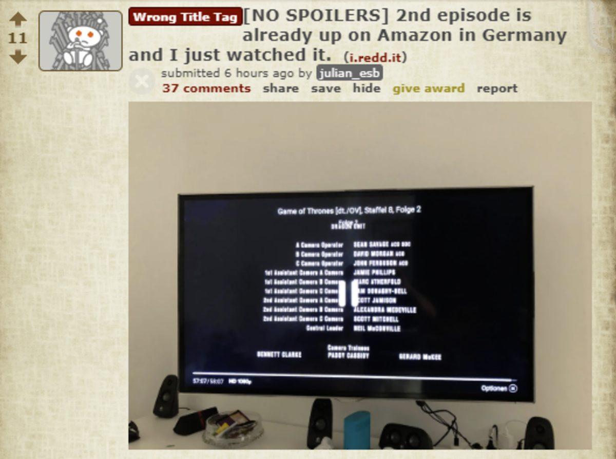 Game of Thrones’un 2. Bölümü, Yayınlanmadan Önce İnternete Düştü