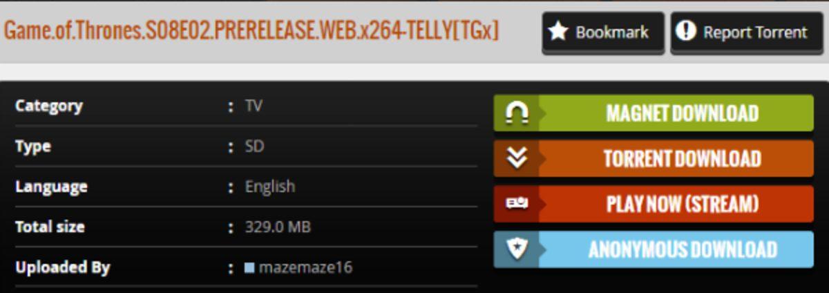 Game of Thrones’un 2. Bölümü, Yayınlanmadan Önce İnternete Düştü