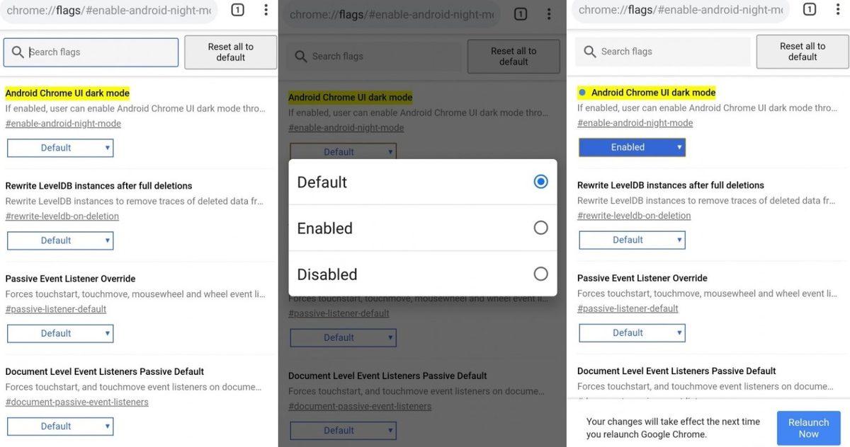 Google Chrome’un Android Uygulaması Karanlık Moda Kavuştu